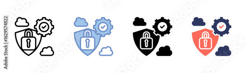 Security icon sheet multiple style collection