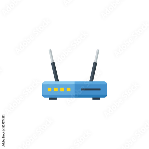 Wi-Fi Router Flat Vector Illustration, Internet Connection