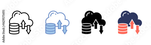 Cloud Storage icon sheet multiple style collection