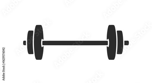 Barbell Silhouette Icon: Symbolizing Fitness, Weightlifting, and Strength Training for a Healthy Lifestyle