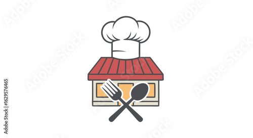 Charming culinary establishment illustration offering delicious gastronomy and exceptional chef prepared meals for diverse culinary experiences