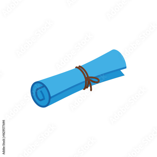 Rolled Blue Scroll Tied with String: Clean & Simple Icon
