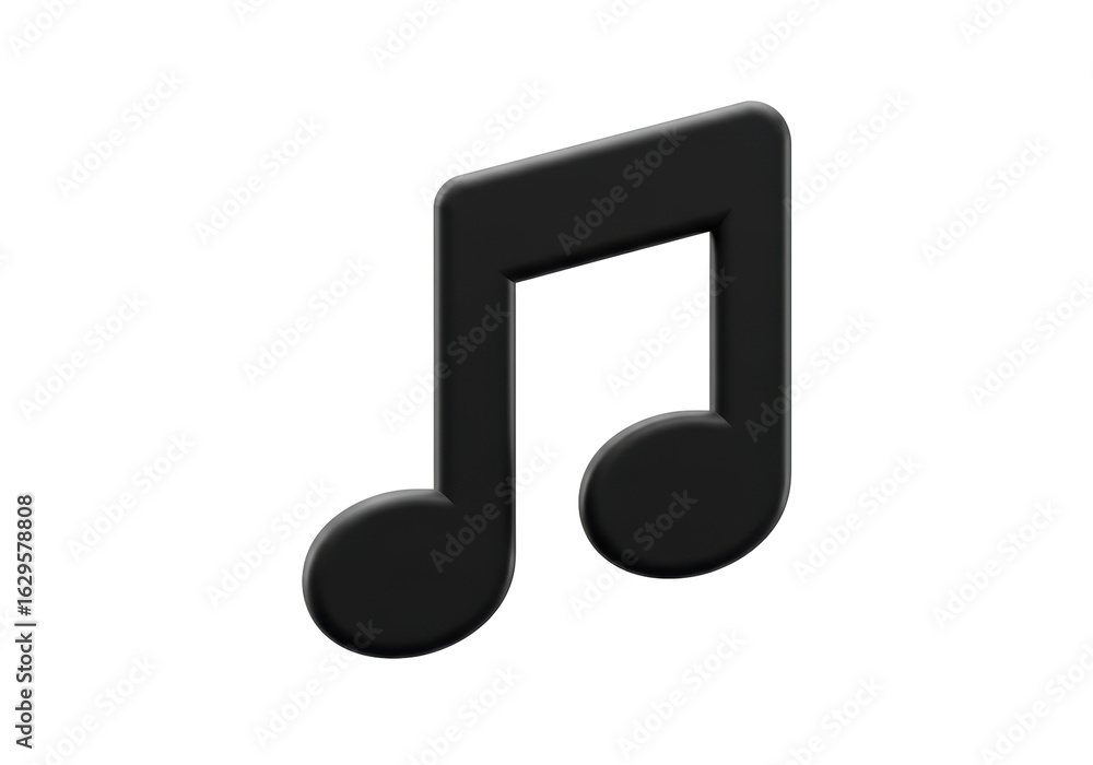 Isolated 3D Rendered Black Music Note Icon for Audio and Sound Isolated 3D Rendered Black Music Note Icon for Audio and Sound