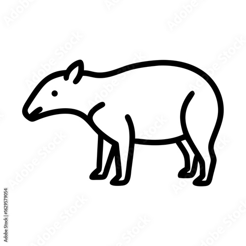 silhouette of a tapir