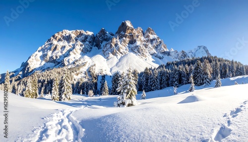 Wallpaper Mural Snowy mountain panorama, winter wonderland Torontodigital.ca