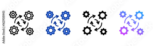 Integration icon sheet multiple style collection