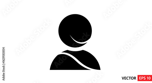 A simple black silhouette icon of a person wearing a headscarf, representing a user avatar.