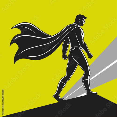 Silhouette of a superhero pose vector black-design