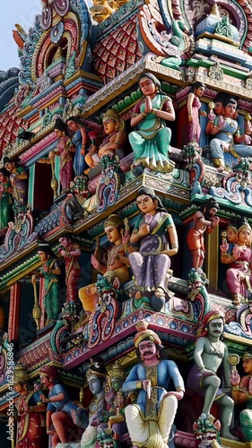 Wallpaper Mural Ornate Hindu Temple Tower with Colorful Sculptures in Singapore Torontodigital.ca