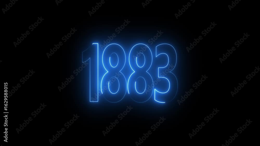 1883 neon line text. Abstract 1883 neon text animation, Glowing neon number text background 4k video animation . important year, important date 1883. 1883 neon line text. Abstract 1883 neon text animation, Glowing neon number text background 4k video animation . important year, important date 1883.