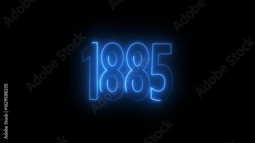 Wallpaper Mural 1885 neon line text. Abstract 1885 neon text animation, Glowing neon number text background 4k video animation . important year, important date 1885. Torontodigital.ca