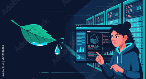 Sustainable data management in a server room monitored by an expert analyst