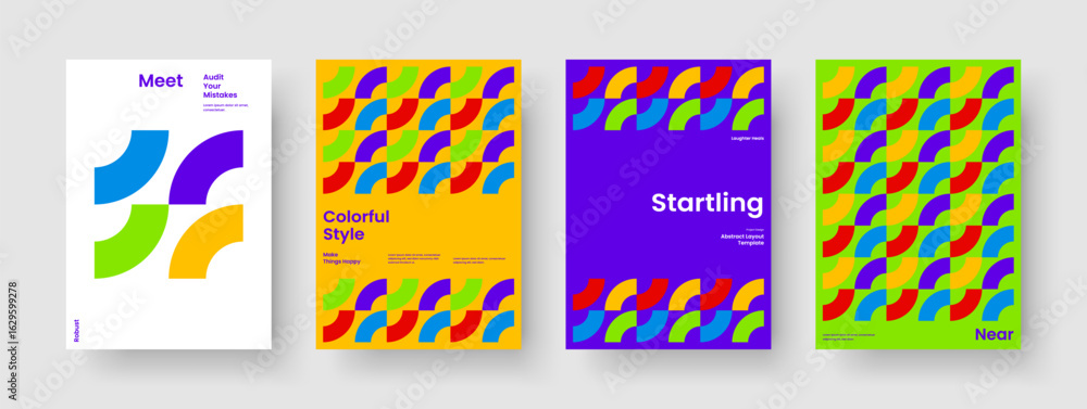 Obraz premium Geometric Report Design. Modern Banner Layout. Creative Flyer Template. Book Cover. Business Presentation. Brochure. Poster. Background. Newsletter. Brand Identity. Portfolio. Notebook. Leaflet