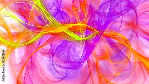 Vibrant Fractal Design with Flowing Lines and Dynamic Colors Animation Background
