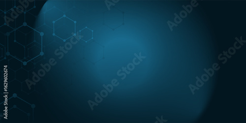 Abstract medical background. Molecules technology with polygonal shapes, connecting dots and lines. Medical, technology, science background. Vector illustration