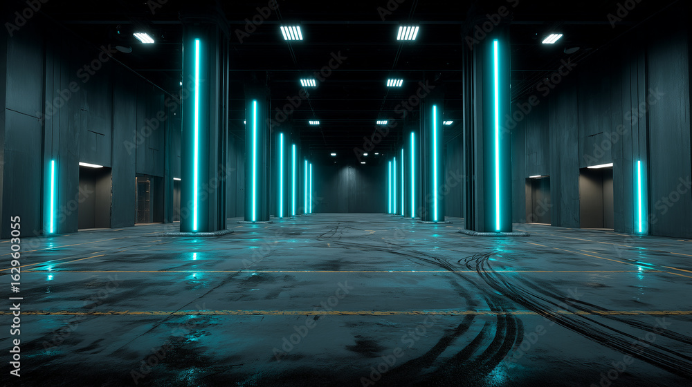 Fototapeta premium empty stage with spotlight