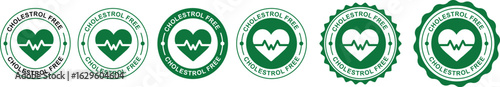Zero Cholesterol Icon Logo – Heart Healthy Product Label Design