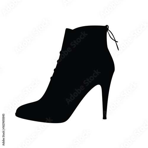 Elegant stiletto ankle boot silhouette, a classic fashion statement perfect for style guides and seasonal promotions, offering sophistication and modern flair
