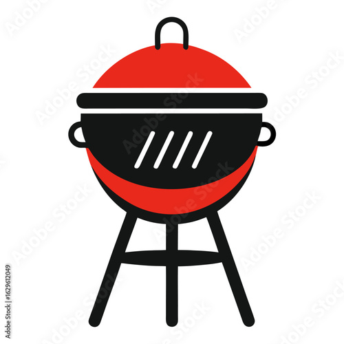 A barbecue grill with thick strokes vector on white background.