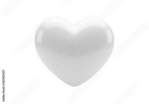 Wallpaper Mural 3d icon of white heart shape isolated on transparent background Torontodigital.ca