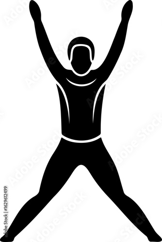 Illustration of jumping jacks exercise for fitness workout and cardio training