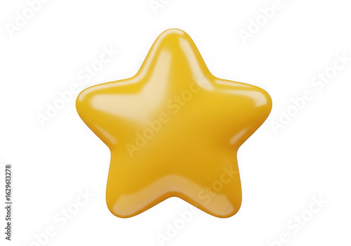 Wallpaper Mural 3d icon of shiny glossy yellow star shape isolated on transparent background Torontodigital.ca