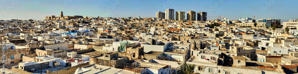 Fototapeta premium Panorama of the northern part of the old town, medina, of the city of Sousse