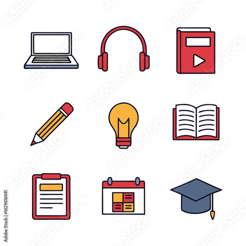 online learning icon bundle