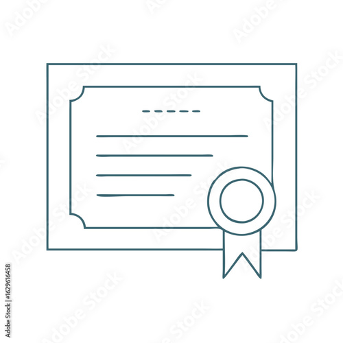 Certificate illustration with blank space and ribbon badge design  