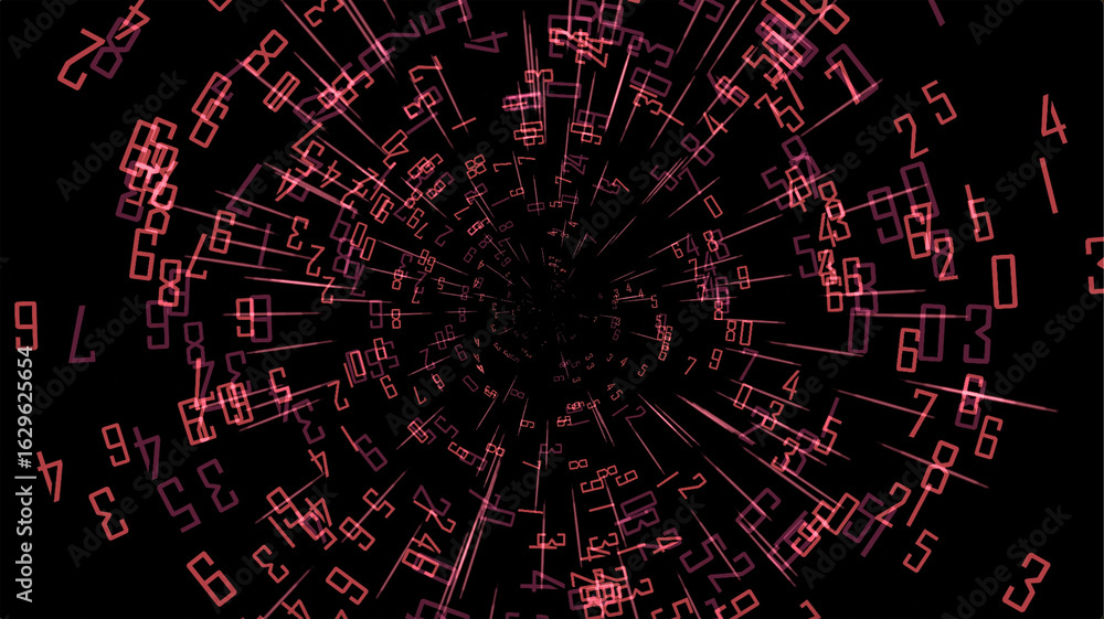 Fototapeta premium Abstract binary numbers tunnel background