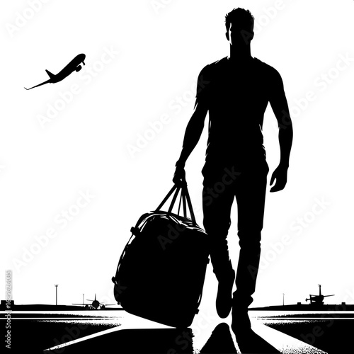 Man Carrying Duffel Bag