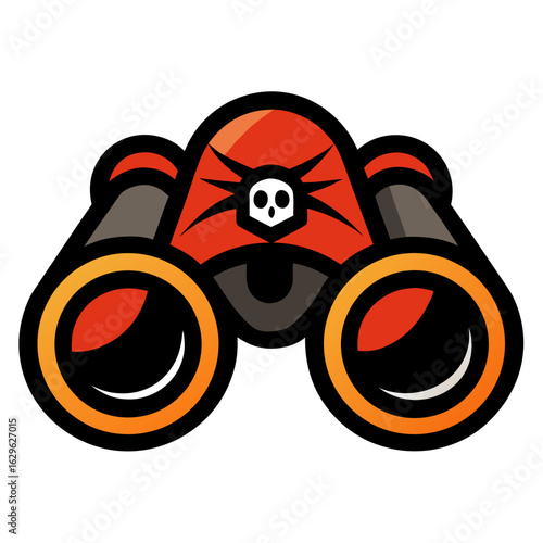 Pirate binoculars with a thick black stroke vector on white background.