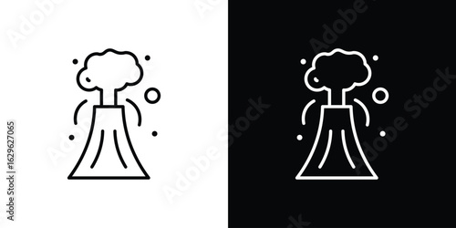 Volcano icon. editable stroke web icons