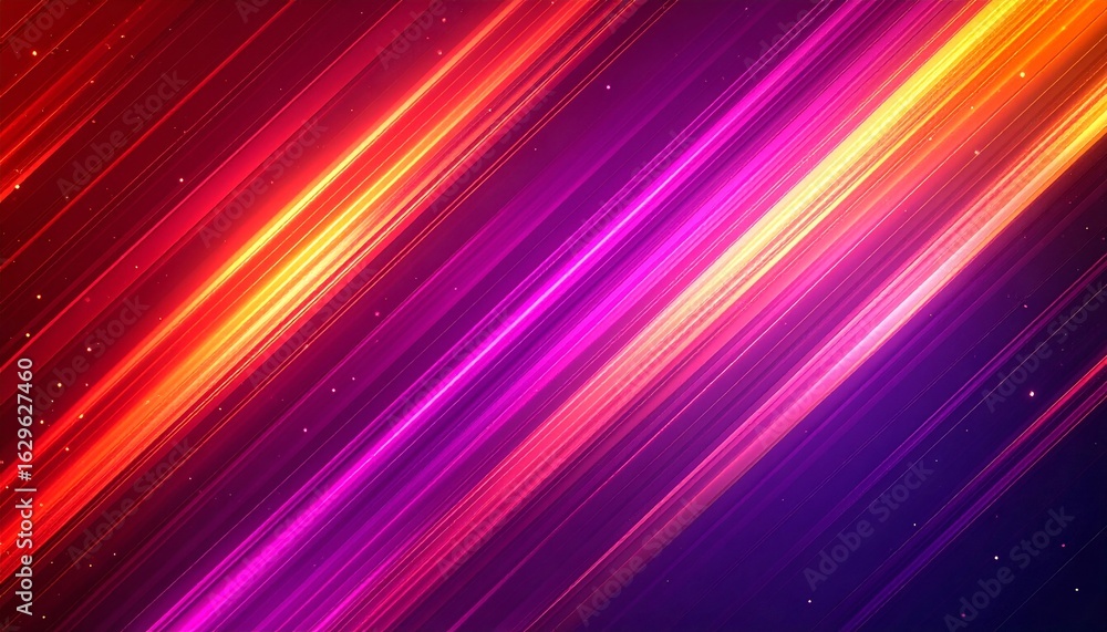 Obraz premium Vibrant, diagonal streaks of light in pink, purple, and orange hues, interspersed with sparkling dust
