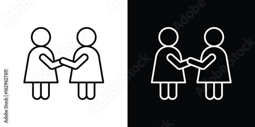 Twin icon. editable stroke web icons