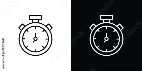 Stopwatch icon. editable stroke web icons