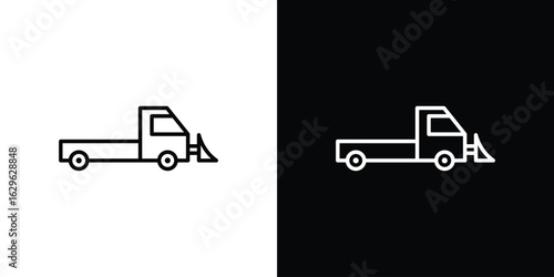 Snowplow icon. editable stroke web icons