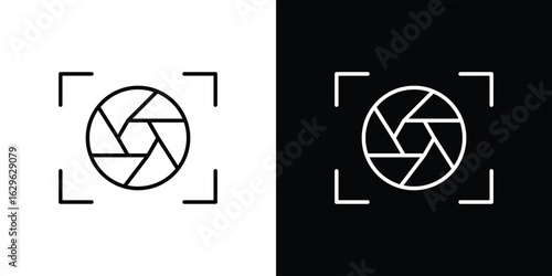 Shutter icon. editable stroke web icons