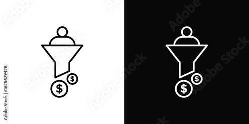 Sales funnel icon. editable stroke web icons
