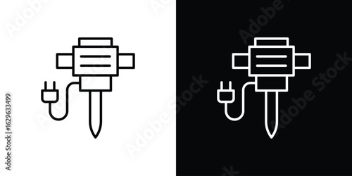 Hydraulic breaker icon. editable stroke web icons