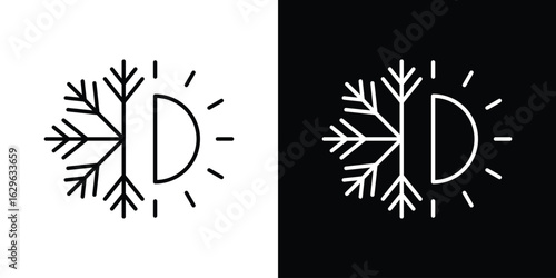 Hot and cold icon. editable stroke web icons