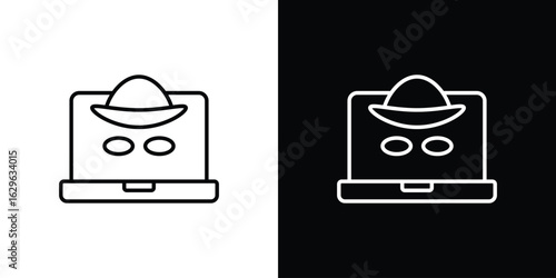 Hacker icon. editable stroke web icons