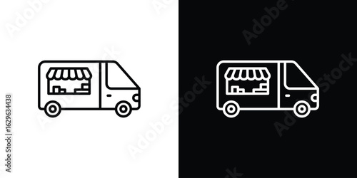 Food truck icon. editable stroke web icons
