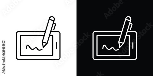 Electronic signature icon. editable stroke web icons