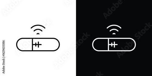 Dog microchip icon. editable stroke web icons