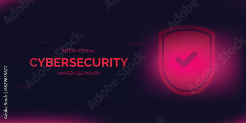 International cyber security awareness month is observed. flat design Cyber security banner Modern gradient color