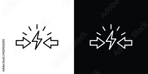 Conflict icon. editable stroke web icons