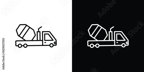 Cement truck icon. editable stroke web icons