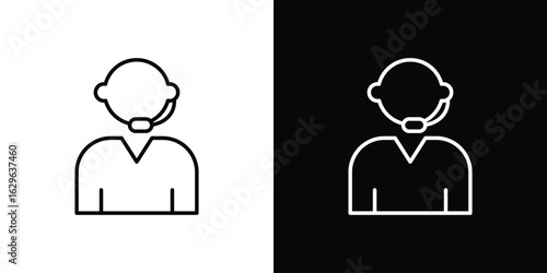 Callcenter icon. editable stroke web icons