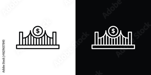 Bridging loan icon. editable stroke web icons